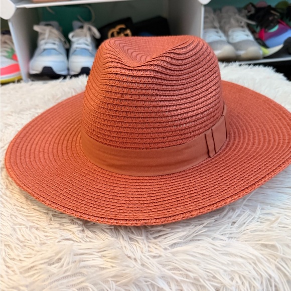 Elegant Orange Women's Sun Hat medium size - Picture 2 of 4
